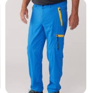 Men's Outdoor Afro x REI Blue Pants with Yellow Accents